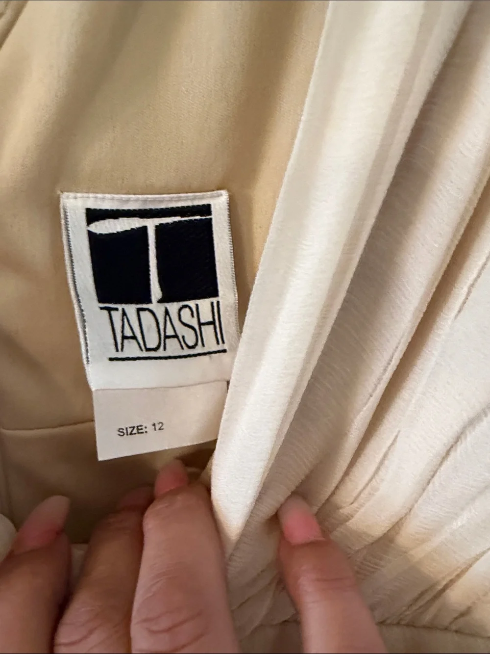 Tadashi Shoji Ivory V-Neck Layered silk Dress